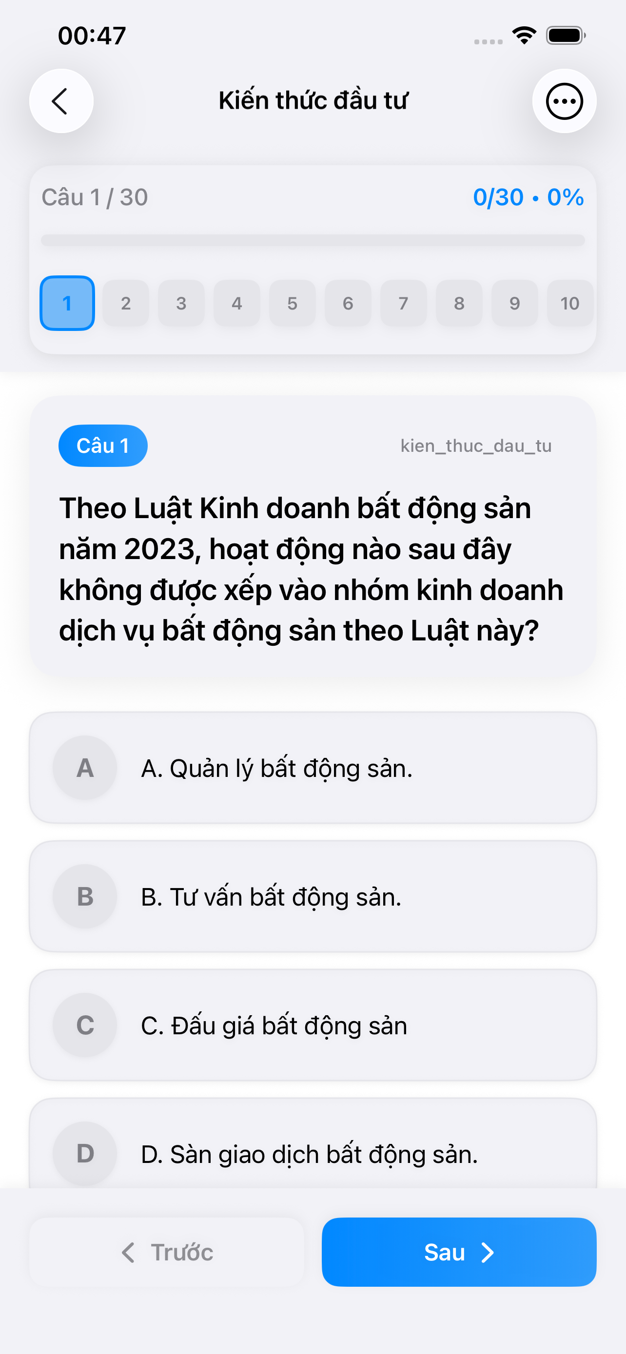 BDS - Câu hỏi thi chứng chỉ